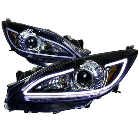 Overtime 2010 - 2013 Mazda 3 Projectot Headlights, Glossy Black OV1187850